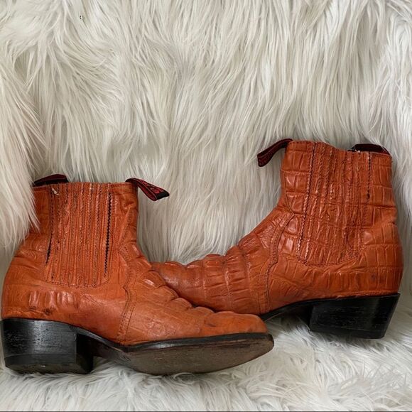El Alacran De Durango western croco ankle boots 8 main image 5